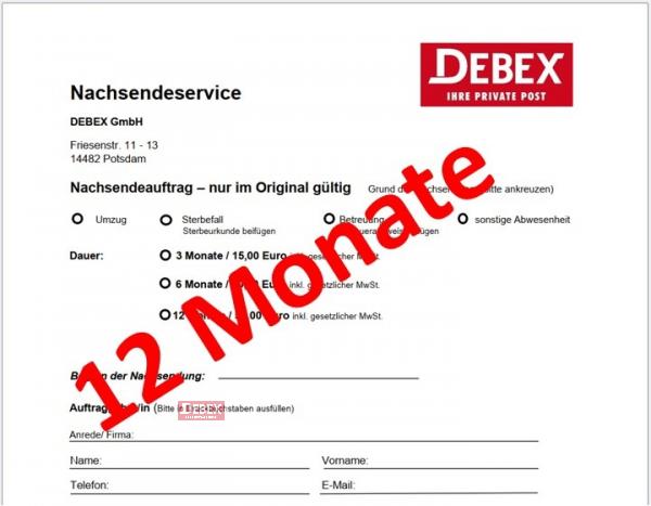 Nachsendeservice 12 Monate